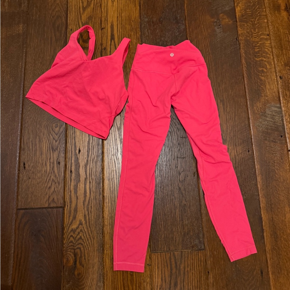 lululemon athletica Pink Leggings and Top Set